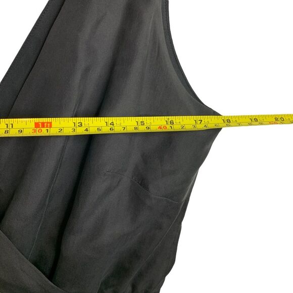 Banana Republic Black Silk Dress V-Neck Empire Waist Cocktail Dress Size 8 - Picture 9 of 11